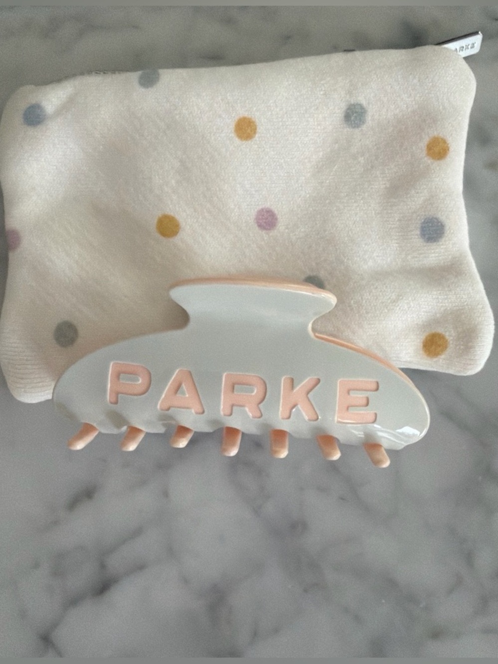 NEW PARKE Claw Clip in Sprinkle and Polka Dot Zipper Pouch
